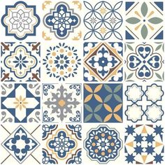 an assortment of decorative tile designs