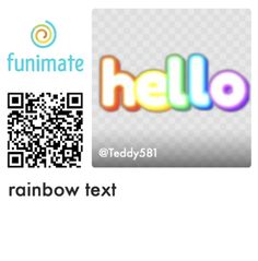 an image of a hello card with the word hello on it and a rainbow text