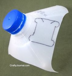 a plastic water bottle with a drawing on it