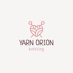 yarn logo with the words yarn orlon knitting in pink and brown on a white background