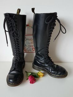 Thank you for reviewing my item.  Excellent quality & made to last! Condition: 8/10. Good condition Dr Martens 1420 20 hole black knee high leather boots UK5 EU38 I am a trusted seller. Please check my page for feedback on my previous sold items.   2-3 working days delivery to UK, 3-5 working days delivery to rest of Europe. 5 - 10 working day delivery to rest of the world. Item will be send tracked (recorded). Worldwide tracked sending 30 Euro Item will be well packed, shipped ASAP Please let m Womens Booties, High Leather Boots, Booties Ankle Boots, Black Knee High Boots, Black Knees, Knee High Leather Boots, Dr. Martens Boots, Dr. Martens, Boot Shoes Women