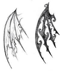 two different types of wings are shown in this drawing, one is black and the other is white