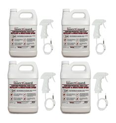 InsectGuard Permethrin Mosquitoes, Ticks and Flies Repellent & Insecticide Spray Gallon (128oz) 4 Pack Spray Ground, Fly Repellant, Insect Pest, Ticks, Repellent, Spray