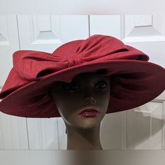 Beautiful Double Bow Wide Brim Hat By Bellisimo Millerney Hat Collection In A Vibrant Red Color. Exquisite Style For Any Special Occasion, Dare To Turn Head In This Sassy Hat. Brand New Thanks For Shopping My Closet Best Reasonable Offers Are Welcome Red Brimmed Sun Hat For Party, Elegant Red Felt Hat For Formal Occasions, Red Short Brim Sun Hat For Party, Red Fitted Fedora For Kentucky Derby, Red Brimmed Mini Hat, One Size Fits Most, Red Brimmed Mini Hat, Burgundy Wide Brim Hat For Summer, Red Vintage Mini Hats With Curved Brim, Red Adjustable Top Hat For Kentucky Derby