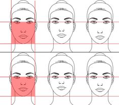 how to draw the face in different angles and shapes for each woman's head