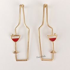 New Good Time Statement Earrings Features A Wine Bottle & Glass Outline With Poured Red Wine Nicely Sized - Straight Post Fantastic For Events, Date Night, New Year’s Party, Etc! Approx Size~ 3 In H X 1 In @ Widest Not Heavy! Gold Plated Zinc Alloy New In Package ~ Removed Only To Photograph!! This Listing Part Of This Month’s 3 For $38 Sale ~ Add To A Bundle & I’ll Adjust Your Price! (Or Send The Offer Yourself)! Now With Discounted Shipping!! Jewelry Obsessed & Browsing? Feel Free To Stop By M Anthropologie Earrings, Red Wine Bottle, Cream Earrings, Elephant Earrings, Hammered Earrings, Blue Sodalite, Wine Tags, Cz Stud Earrings, Bangle Bracelets With Charms