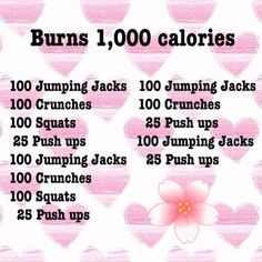 a pink heart shaped background with the words burn 1, 000 calories