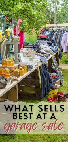 What Sells Best at Garage Sales Yard Sale Display, Yard Sale Hacks, Yard Sale Organization, Garage Sale Organization, Kids Outdoor Playground, Moving House Tips, Diy Garage Storage Cabinets, Kids Backyard Playground