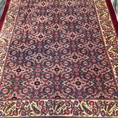 "Featuring a beautiful and intricate floral pattern in vibrant shades of red and purple-blue, this antique Turkish rug is made of high-quality materials that ensure it will stand the test of time. The soft and cozy texture makes it perfect for barefoot walks or relaxing moments in your living room or bedroom. Each vintage rug is one-of-a-kind, and this antique rug is no exception. It has been carefully selected and curated to ensure the best quality and character, and we are confident that it will bring a touch of warmth and personality to any space. ➸ Design: allover floral design ➸ Size: 6'6\"x9'7\" (198x292cm)  ➸ Colors: red, purple-blue, pink and ivory ➸ Materials: wool-on-cotton, vegetable dyes  ➸ Condition: 100 years old ➸ Origin: Sivas, Turkey ➸ Vintage and antique rugs come with ag Blue Rugs Living Room, Cozy Texture, Carpet Bohemian, Antique Floral, Relaxing Moments, Vintage Floor, Floor Carpet, Rug Living Room, Living Room Rug