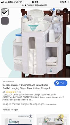 the baby diaper organizer is open and ready to be used