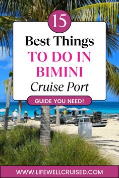 palm trees and the beach with text overlay that reads 15 best things to do in bimini cruise port