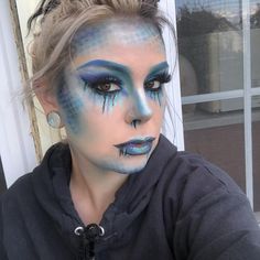 Hooked Mermaid Makeup, Spooky Mermaid Makeup, Skeleton Mermaid Makeup, Zombie Mermaid Makeup, Dead Mermaid Makeup, Dark Siren Makeup Evil Mermaids, Evil Mermaid Makeup, Siren Makeup Halloween, Zombie Mermaid Costume