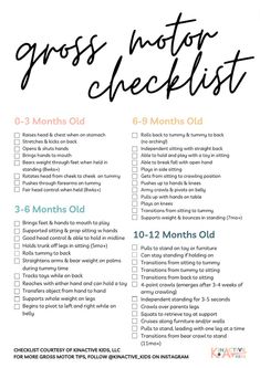 the cross motor checklist for moms and dads is shown in this image