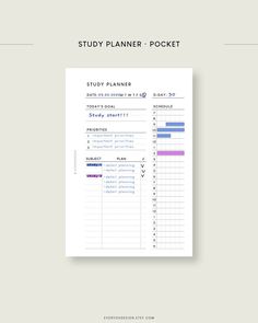 the study planner is shown in purple and blue