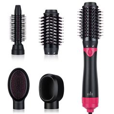 Hair Dryer Brush, Hot Air Brush, 4 in 1 Upgraded Hair Dryer & Volumizer Set with Interchangeable Brush Head, with Negative Io Revolution Hair Dryer Brush, Revolve Hair Dryer, Hair Brush Electric, Revlon One-step Hair Dryer & Volumizer Hot Air Brush, Blow Dryer Comb Attachment