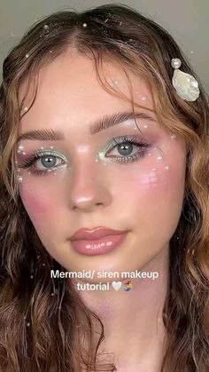 mermaid makeup tutorial 🪷🫧🔱 #sirenmakeup #mermaidmakeup #makeuplover #beach Full Make Up Looks, Siren Makeup With Gills, Mermaid Makeup Dark Skin, Sea Eye Makeup, Fish Face Makeup, Soft Mermaid Makeup, Subtle Mermaid Makeup, Mermaid Wet Hair Look, Mermaid Hair And Makeup