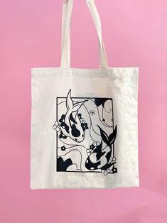 Koi fish are a symbol of good luck, courage, and perseverance in Southeast Asian culture. A perfect token for you! Take this gorgeous and calming koi pond design everywhere you go with our sturdy 100% cotton tote bags. Information: Material: 100% cotton Dimensions of bag: 42 × 38 cm Dimensions of handles: 60 x 2.5cm Thickness: 150gsm (thick and sturdy) The art is printed on durable, high-quality vinyl. Colour of tote bags: Calico cotton We also offer black tote bags and more calico colours too. Clothes Painting, Koi Pond Design, Carpe Koi, Pond Design, Asian Culture