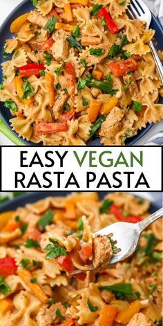 easy vegan pasta with chicken and vegetables