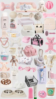 a collage of baby items and accessories