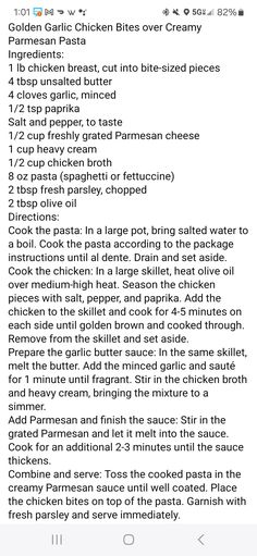 the recipe for chicken bites is shown in this screenshoto screen shot, which shows how