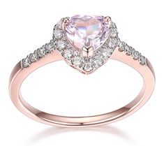 Celebrate love and elegance with this 14k rose gold-plated sterling silver ring. This exquisite piece combines the romantic hue of created pink sapphires with the brilliant sparkle of lab-grown diamonds, set in a heart-shaped design that's sure to capture hearts. From LuxLab. Valentine's Day Rose Gold Diamond Ring With Prong Setting, Rose Gold Cubic Zirconia Diamond Ring For Valentine's Day, Rose Gold Diamond Heart Ring With Center Stone, Rose Gold Heart Cut Diamond Ring With Halo Setting, Rose Gold Heart Cut Diamond Ring With Center Stone, Heart Cut Rose Gold Diamond Ring With Halo Setting, Heart Cut Rose Gold Diamond Ring With Center Stone, Valentine's Day Rose Gold Cubic Zirconia Diamond Ring, Valentine's Day Rose Gold Heart Ring With Prong Setting