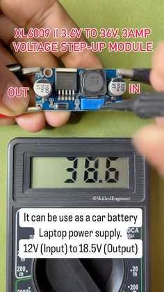 the electronic device is being used to test voltages and current levels for battery usage