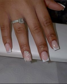 Duke Nails, Short Length Nails, Acrylic Nails Short Square, Basic Nails, French Tip Acrylic Nails, Simple Acrylic Nails