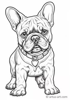 a black and white drawing of a dog