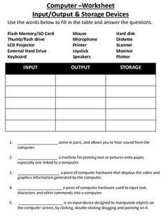 the computer worksheet is shown with instructions for it to be used in this project