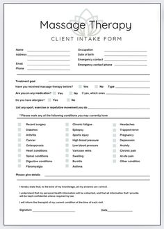 This simple form is stylish, professional and ideal for use in both holistic and sports massage environments. And, it's plain background means it won't cost you a fortune in printer ink to produce! It includes fields to gather email addresses and dates of birth to help with your marketing. Perfect for those just starting out in their massage business, and for those who have been practicing for years. Buy once, and print as many as you need - when you need Size: A4 Instant download Massage Therapy Flyers Ideas, Massage Flyer Ideas, Thank You Massage Clients, Massage Cards Ideas, Massage Therapy Intake Forms, Massage Table Set Up, Massage Business Ideas, Massage Business Cards, Massage Content