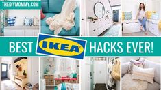 the best ikea hacks ever are on display in this collage with photos