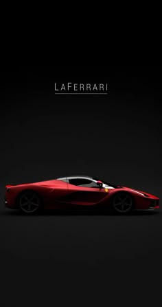 a red sports car on a black background with the words laferrari above it