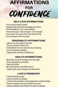 an affirmation poem with the words, self love affirmations and feelings