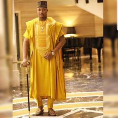 Yellow #agbada for Men African Male Suits, Latest Aso Ebi Styles, Mens Wedding Attire