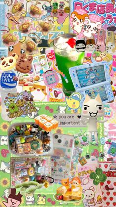 an assortment of stickers and pictures on a colorful background with the words you are important