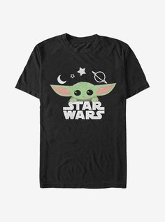 Biggest star in the galaxy! Grogu -- AKA The Child -- appears front and center on this extra soft  lightweight tee inspired by the Disney+ series The Mandalorian. A classic Star Wars logo appear below.100% combed ring spun cottonFabric laundered for a softer feelWash cold; dry lowImportedListed in men's sizes Yoda Shirt, Star Child, Classic Star Wars, Star Wars Tees, Star Wars Outfits, Star Wars Logo, Star Wars The Mandalorian, Star Children, Child Baby