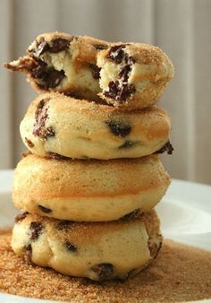 a stack of cookies sitting on top of a white plate