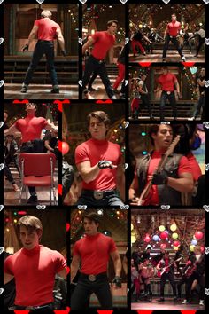 a collage of photos showing the main characters in glee musical's music video