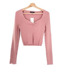 Love Tree Ribbed Pink Fitted Tee Long Sleeve Sweetheart Neckline Pal5000 Long Sleeve Ribbed Pink Top, Cute Long Sleeve Tops, Tops For Teens, Puff Long Sleeve Top, Blue Ruffle Top, Striped Shirt Women, Burgundy Blouse, Black Blouse Women, Fall 24