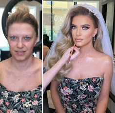 Wedding Hairstyles And Makeup, Makeup Before And After, Bridal Makeup Natural, Braut Make-up, Wedding Makeup Looks, Bridal Makeup Looks, Makeup Transformation, Make Up Looks, Bride Makeup