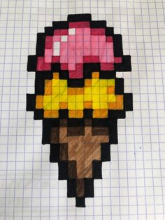 an image of a pixel art piece on paper