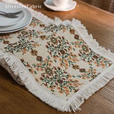 Floral Beige Table Runner French Floral Pattern, Beige Table Runner, Vintage Table Runner, Long Table Runner, Floral Table Runner, Floral Table, Rectangle Tablecloth, French Floral, Vintage Floral Pattern