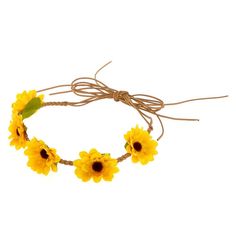 Sunflower Tie Headwrap - Yellow Sunflower Accessories, Sunflower Headband, Knotted Headwrap, Flower Braids, The Sunflower, Fashionable Jewelry, Sunflower Wedding, Flower Clip, Flower Hair Clips