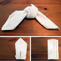 how to fold an origami tie on top of a wooden table with instructions