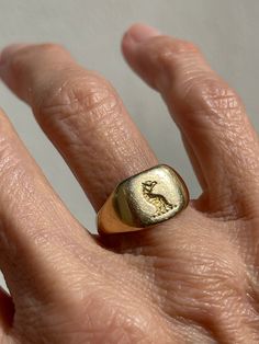 Here we have a super special buttery yellow 18kt gold antique signet ring. She is crested with a dragon and weighs in at a nice 7 grams of solid 18k gold. Fully hallmarked for London 1906. This precious ring has seen so much life but has forever in front of her. She feels like perfection on your finger. Please feel free to ask for additional photos or information. Thanks for looking! Precious Rings, Miramar Beach, Signet Rings, Oct 30, A Dragon, Signet Ring, 18k Gold, Jewelry Rings, Etsy Accessories