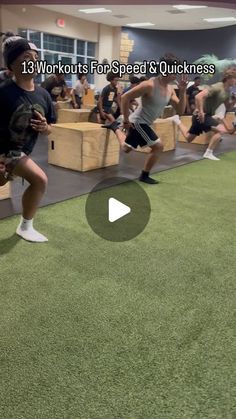 people are doing exercises in an indoor gym