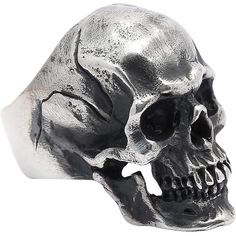 PRICES MAY VARY. Material:This skull ring is made of alloy,which is very hard,not easily damaged,can be used for a long time,and is suitable for daily wear. Features:This gothic skull ring is larger in size,very suitable for some men with larger palms,very dark elements,and also suitable for women,because both men and women can use it. Matching:There are many people who like the style of black,which can be matched with skull ring,which is very sensual.You can try different styles to collide with Punk Style Skull Shaped Metal Rings, Black Stainless Steel Skull Ring For Halloween, Gothic Stainless Steel Skull Ring, Gothic Skull Ring In Stainless Steel For Halloween, Silver Edgy Skull Ring For Halloween, Silver Skull Ring For Halloween, Edgy Silver Skull Ring For Halloween, Punk Metal Skull Ring For Halloween, Black Metal Skull Ring