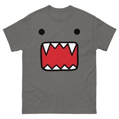 2000s T Shirt Design, Goofy Clothes, Domo Shirt, Scene Shirts, Mouth Shirt, Cool Stuff To Buy, Emo Shirt, Domo Kun, 2000s Scene