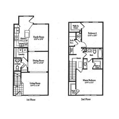 two story apartment floor plans with one bedroom