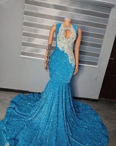 Size: UK - 12 Blue Sparkly Prom Dresses, Shimmery Prom Dress, Wedding Reception Gowns, African Print Long Dress, Mermaid Style Dress, Sparkly Prom Dresses, Reception Gown, Formal Occasion Dress